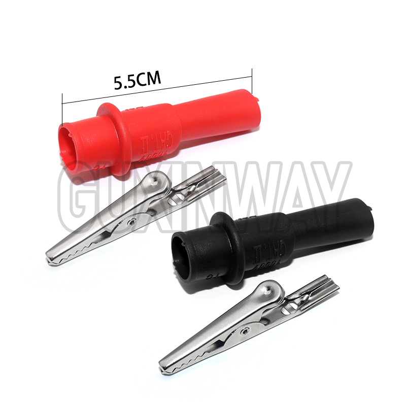 Crocodile Clip Set - 2er-Set Krokodilklemmen Testklemmen Rot Schwarz Kabelspitzen