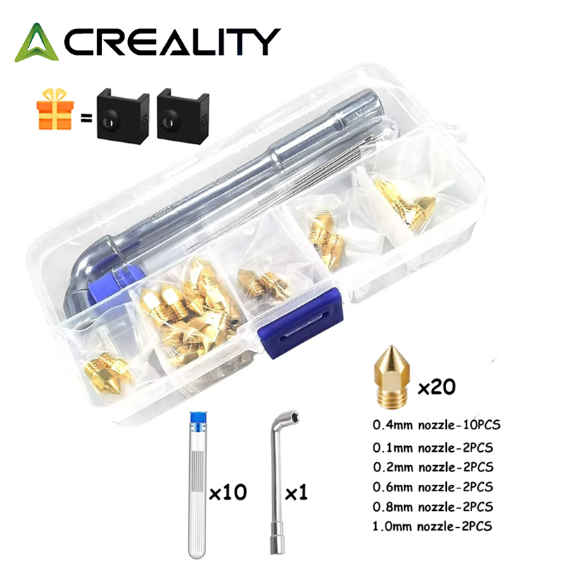 Creality Printer K1 - CREALITY 20 Stück MK8 Messingdüse 0,2/0,4/0,6/0,8/1,0