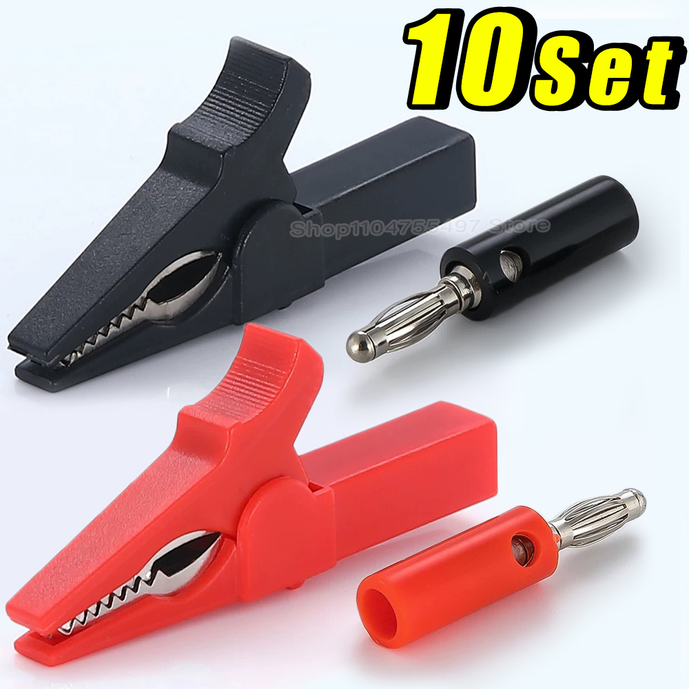 Crocodile Clip Set - Krokodilklemme mit Bananenstecker-Set, kein Schweißen, vollständig