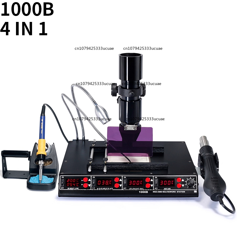 Hot Air Rework Station - 1000B/1000A Infrarot-Multifunktionsstation. Entlöten, Heißluftpistole, Lötkolben, BGA