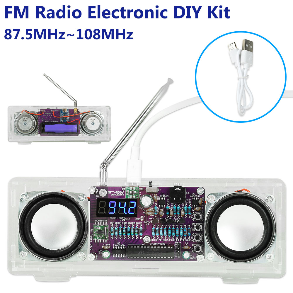 Diy Electronics Youtube Channel - FM-Radio Elektronik-Bausatz 87,5MHz~108MHz Lötprojekt Praxis-Elektronik DIY-Kit