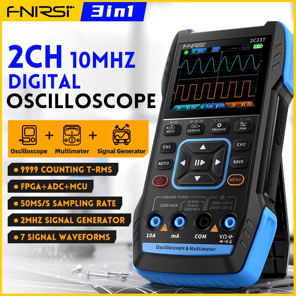 Multimeter Digital - FNIRSI 2C23T Handheld-Digitaloszilloskop-Multimeter + Funktionssignalgenerator 2023