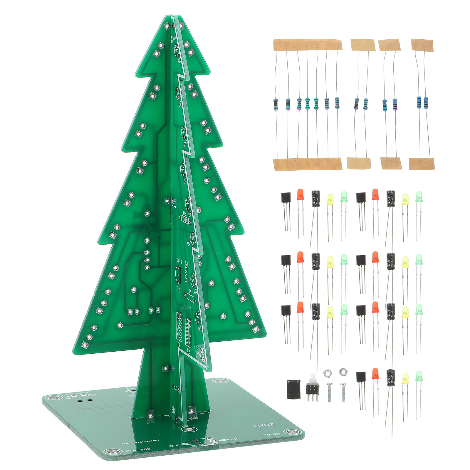 Diy Electronics Projects For Adults - LED-Weihnachtsbaum-Bausatz 3D Blinkendes DIY-Elektronik-Kit für Erwachsene