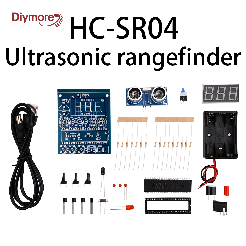Ultrasonic Sensor Hc - DIY Ultraschall-Entfernungsmessungs-Alarm-Kit HC-SR04 Ultraschallsensor-Modul STC89C52 Lötpraxis