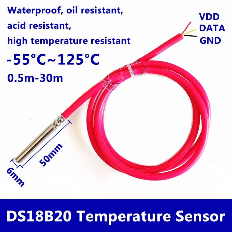 Ds18B20 Temperature Sensor - DS18B20 Wasserdichter digitaler Temperatursensor 6 mm