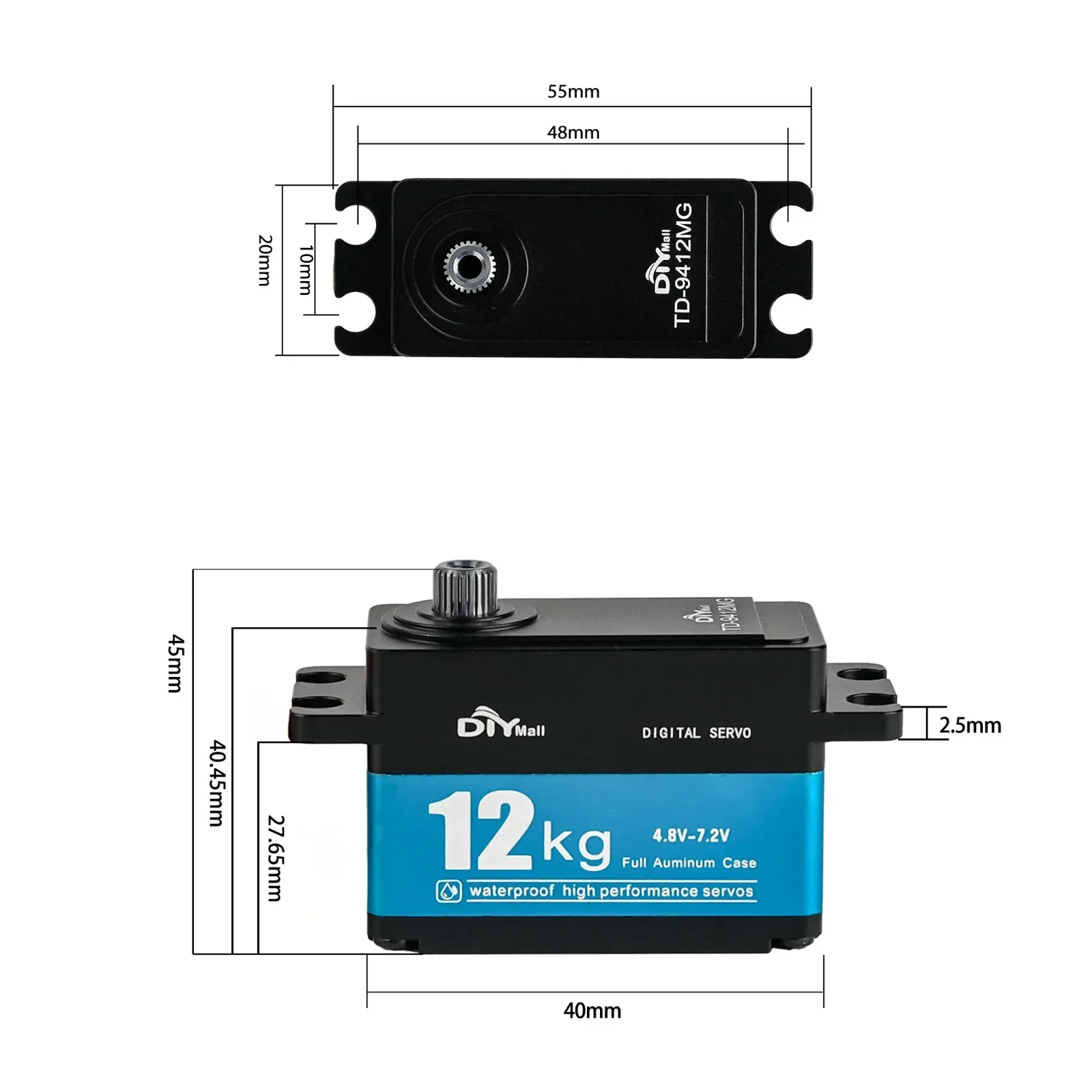 12kg TD-9412MG hohes Drehmomen – Servo Motor Sg90 Bewertung und Preis