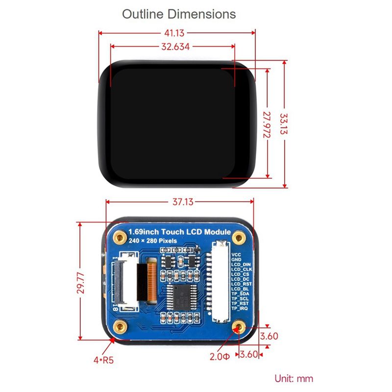 Exquisites 1,69-Zoll-Rund-LCD- – I2C Lcd Display Bewertung und Preis