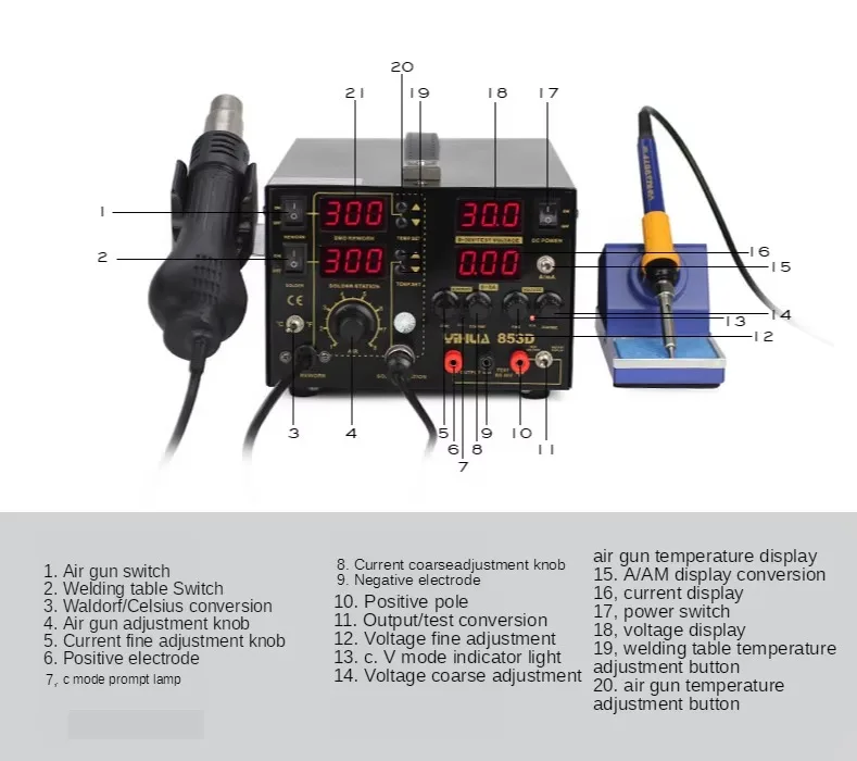 TLF YIHUA 853D 5A Heißluft-Nac – Hot Air Rework Station Bewertung und Preis