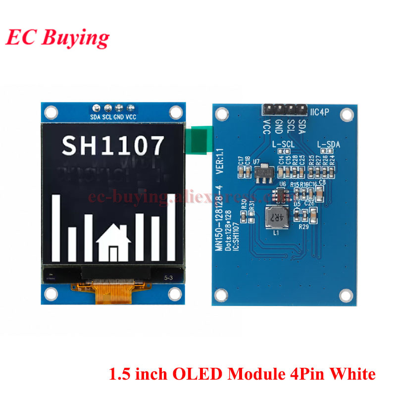 1,5 Zoll OLED LCD Weißes Displ – I2C Lcd Display Bewertung und Preis